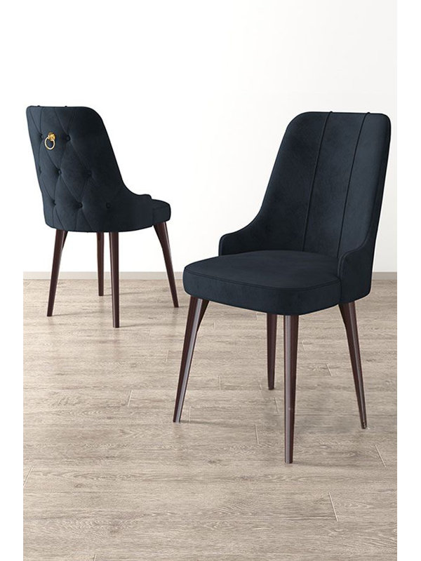 Ensemble de chaises modernes (2 pièces), anthracite et brun, 18,1 po x 37,0 po x 18,1 po | Structure 100% métal, tissu Babyface, siège d'une hauteur de 1,6 pi, hauteur des pieds de 1,4 pi | Confortable dossier 22 en mousse et siège en mousse 28 po | Design élégant pour la maison ou le bureau