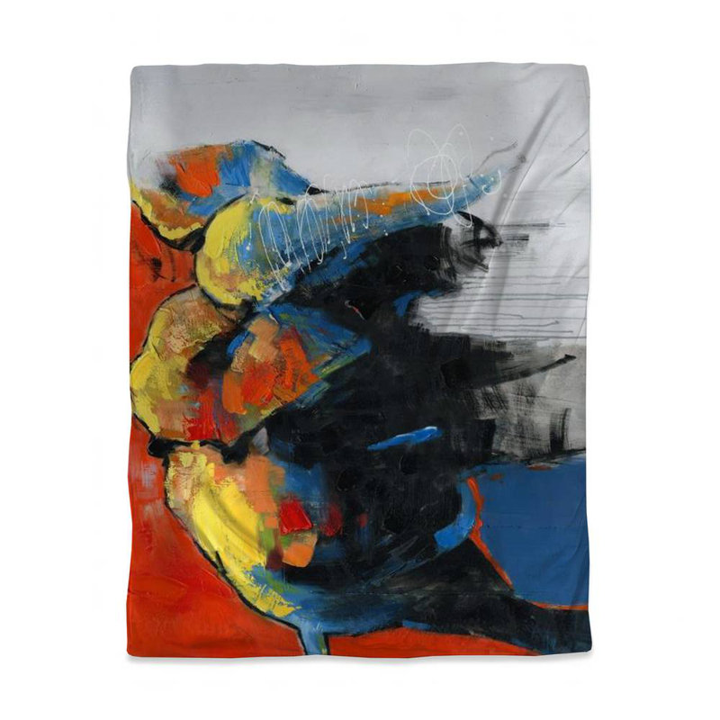 Blue Elephant Duvet Cover - Colorful Abstract Bedroom Decor