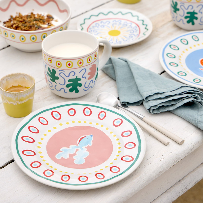 Summer Bliss Handmade Stoneware Salad/Dessert Plate