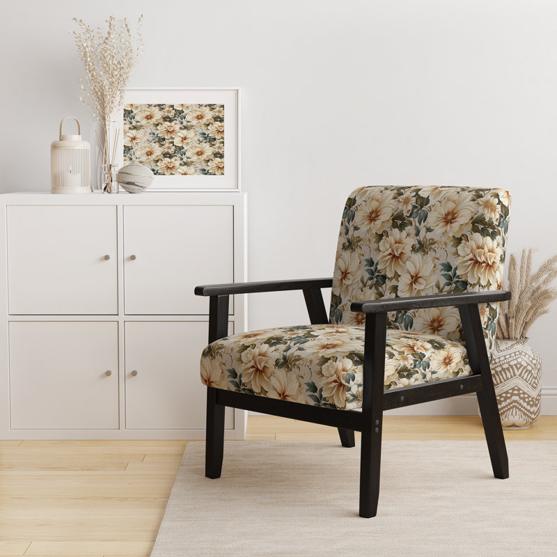 Fauteuil d'appoint rembourré en velours Beige