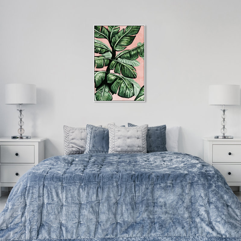 « rosé tons leaves » par oliver gal, impression, Cadre blanc, H 24 po x l 36 po