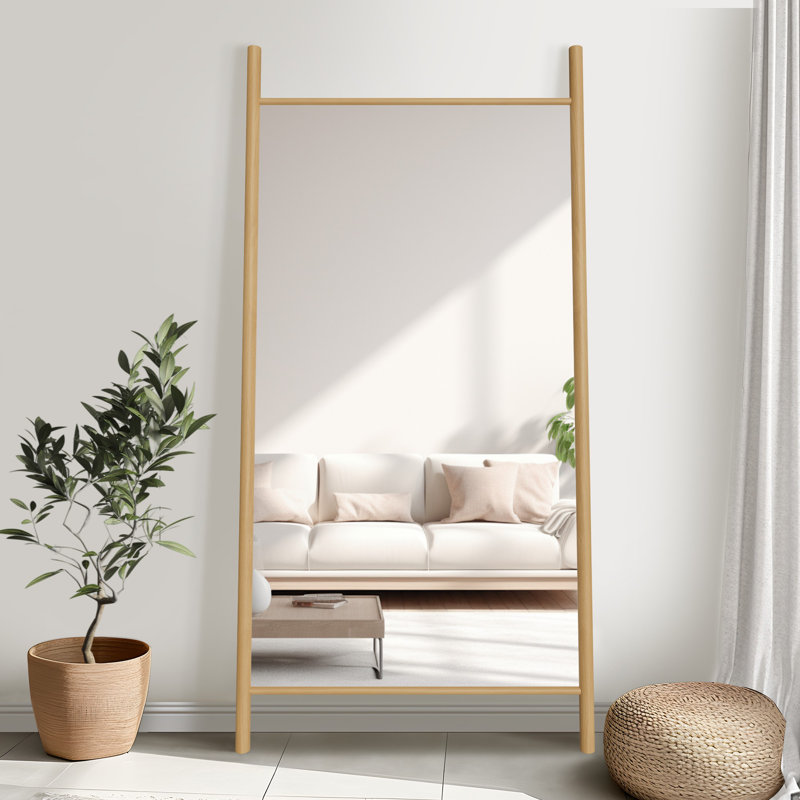 Miroir mural Merienne, Bois naturel, 73 po x 35 po