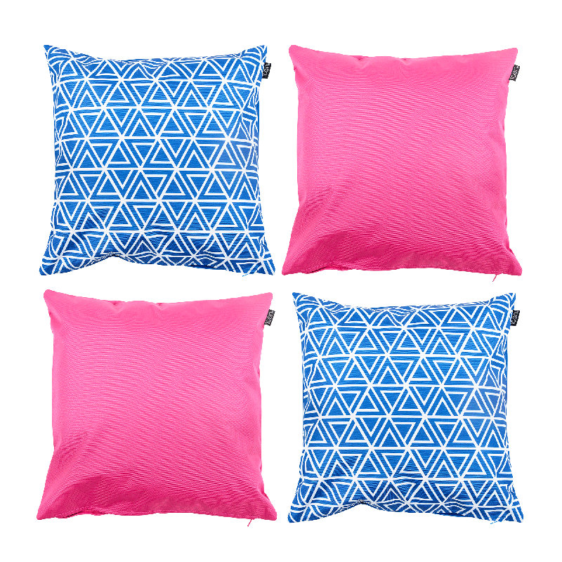 Stripe Indoor-Outdoor Cushions, Blue/Pink Striped