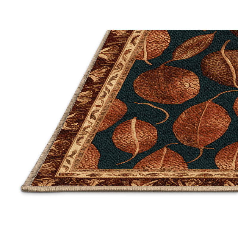 Washable Snake Fruit Salak Fruits Area Rug, Round 7'