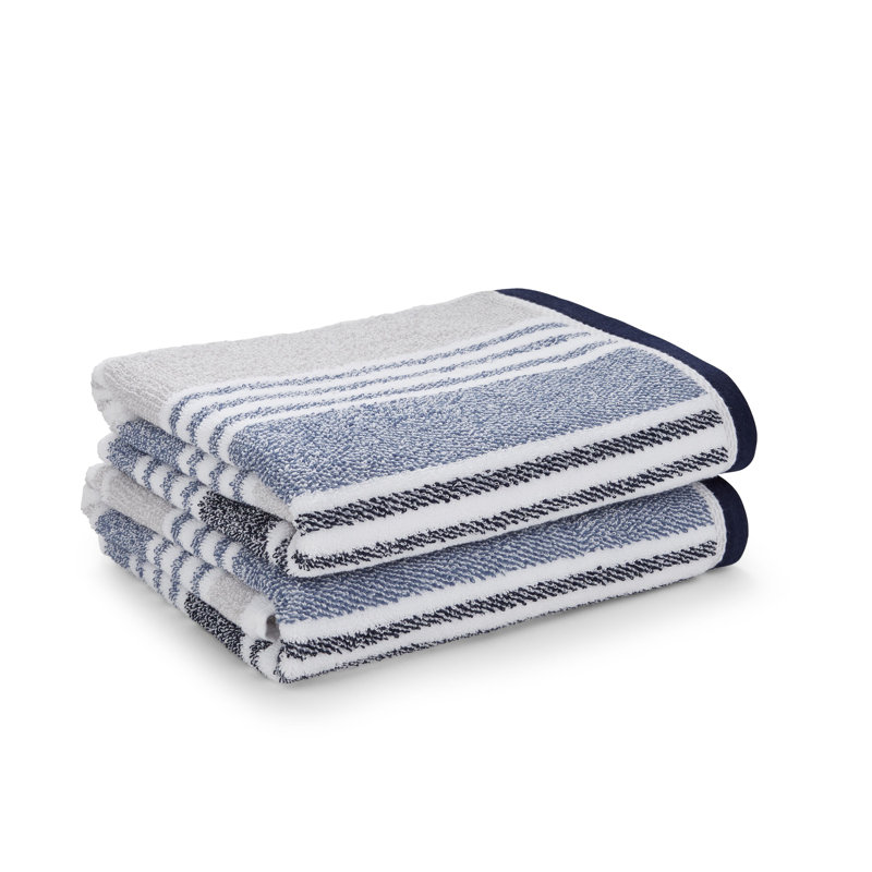Kelso Stripe Soft & Absorbent Cotton Towels, Blue