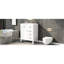 Meuble-lavabo autoportant 30 po - Armoire blanche avec lavabo et tiroirs en bois massif et tablette de construction-1853536020