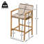 Ensemble de tabourets d'extérieur Marcella, structure en bois d'acacia avec coussin intégré