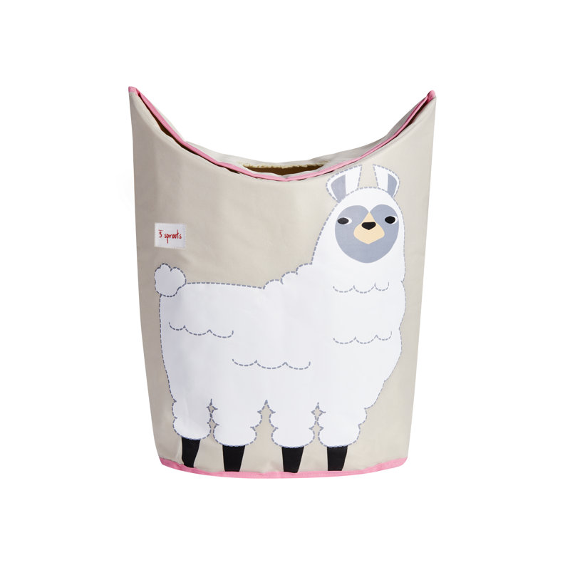 3 Sprouts - Baby Laundry Hamper  - Storage Basket Organizer Bin for Nursery - Llama