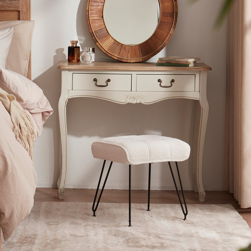 Tabouret de meuble-lavabo 17 po, Blanc, crème