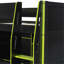 Lit mezzanine en bois pleine grandeur avec bureau, garde-robe ouverte, compartiments de rangement et lumières RVB-121062580