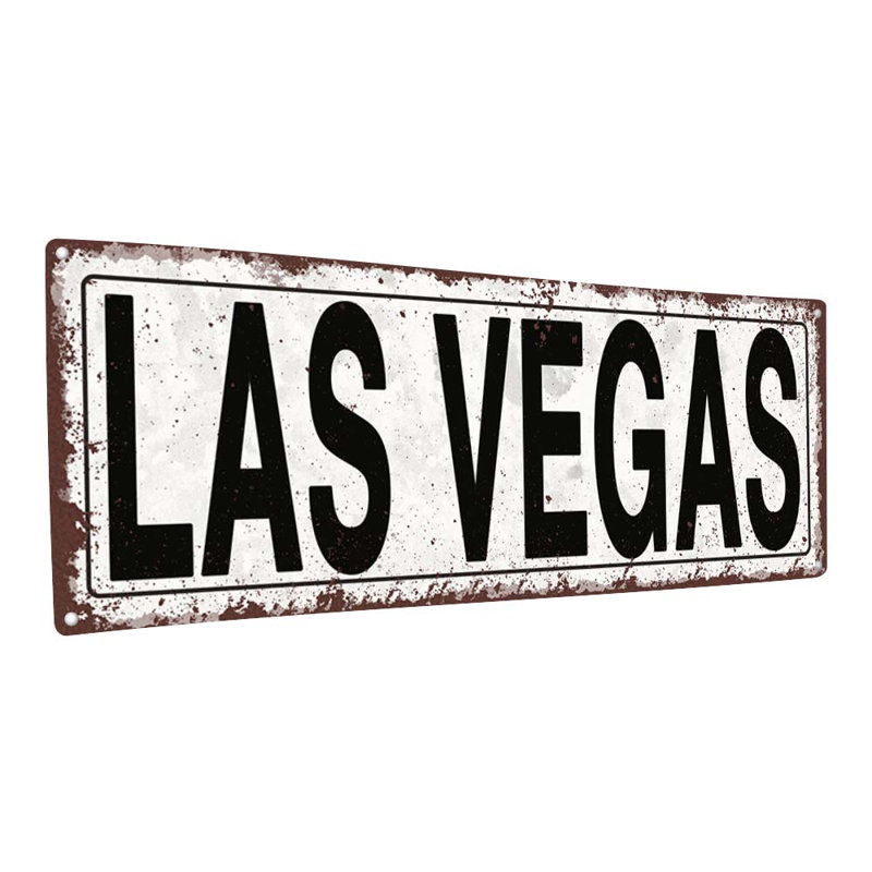 " Distressed, Las Vegas Metal Sign "