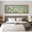«White Daisy Meadow» sur fond vert doux, reproduction d'art encadrée-396812515-396812508