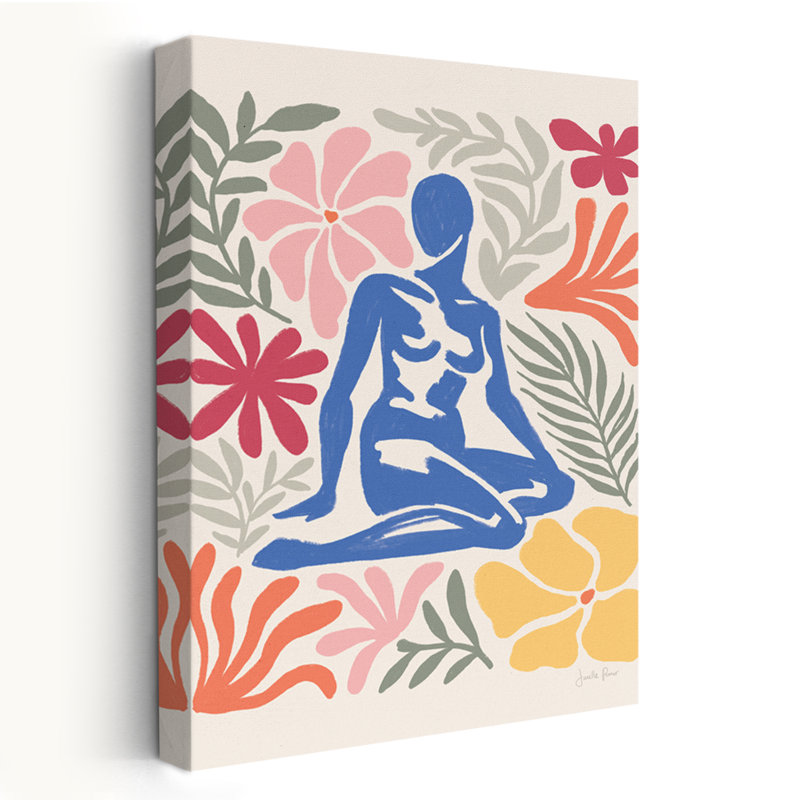 Jardin Mid-Century moderne et bohème abstrait II, H 48 po x l 32 po
