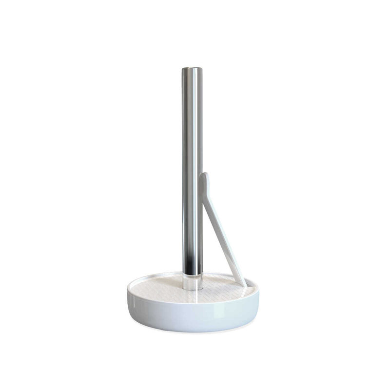 Porte-essuie-tout autoportant en aluminium, Blanc