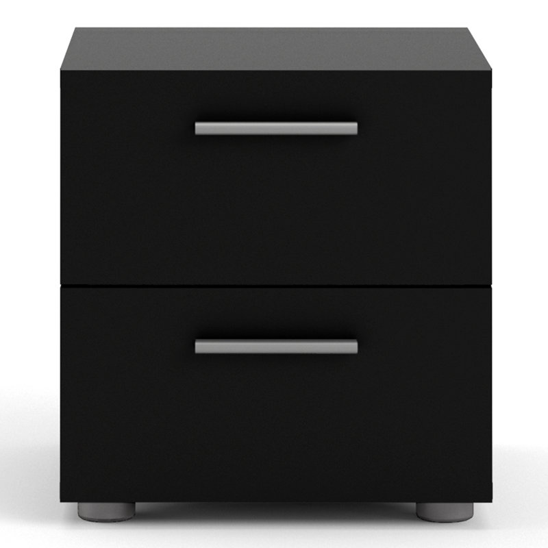 Diamone Manufactured Wood Bedside Table, Black