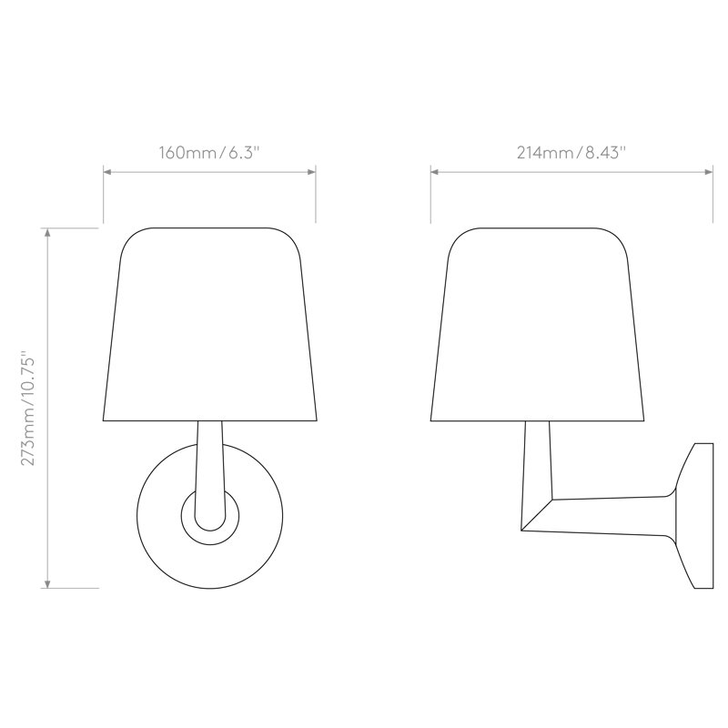 Ella 2 - Light Armed Sconce, Light Bronze