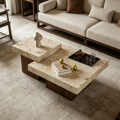 Ensemble de tables basses carrées avec plateau Living Room
