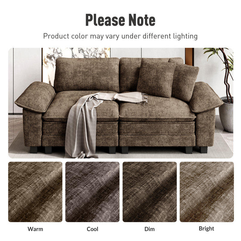Fauteuil 53,5 po Comfy Cloud Couch, Chenille taupe