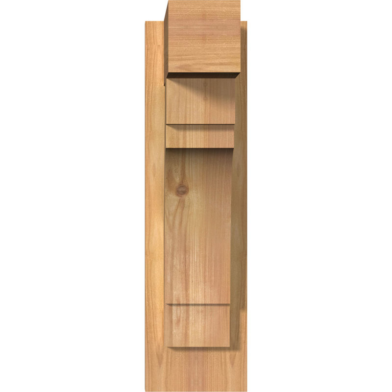 Persienne en bois Merced Block Rustic Timber, P 12 po x H 20 po, Cèdre rouge de l'Ouest l 5 1/2 po (lisse)
