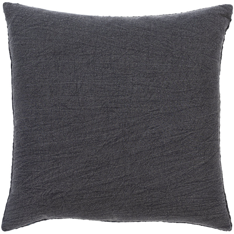 Coussin en coton Kappa, 20 po X 20 po, Noir, Duvet
