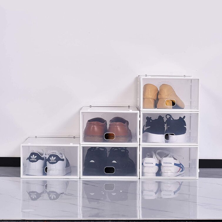 Clear Stackable Shoe Drawer Case of 6