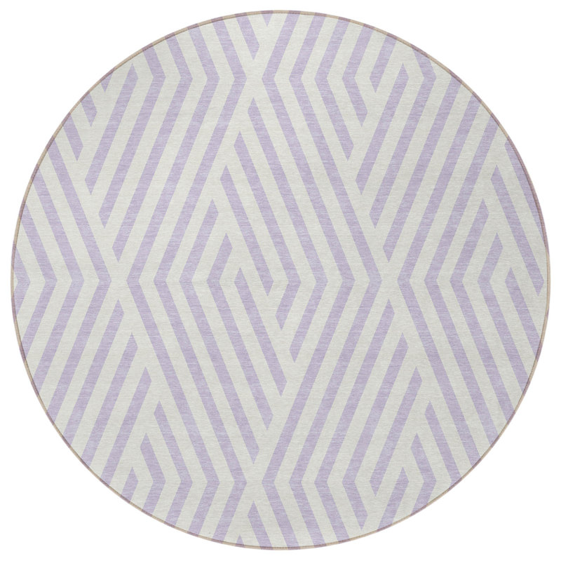 Tapis rond lavable et ivoire 8 po