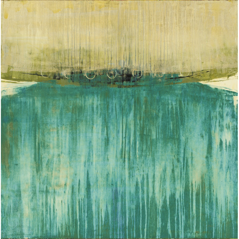 Aqua Blue Seas Print, 54" H x 54" W, Glass Coat