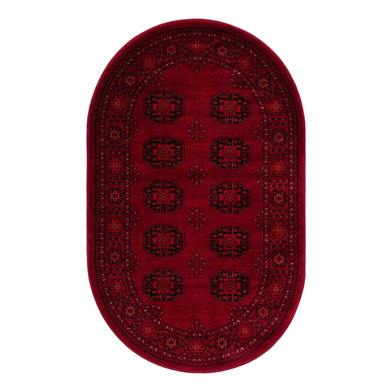 Tapis oriental rouge Amro, Oval 3'1" x 5'3"