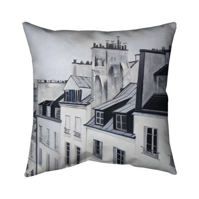 Historical buildings - 26"x26" Throw pillow cover - Poly twill - Print on demand