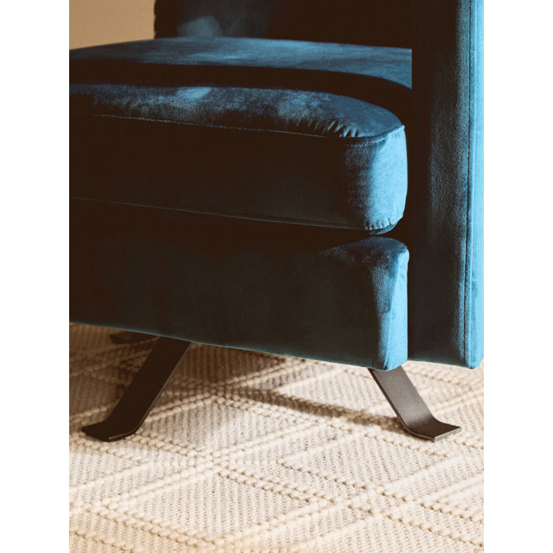 Velvet Swivel Club Chair, Blue