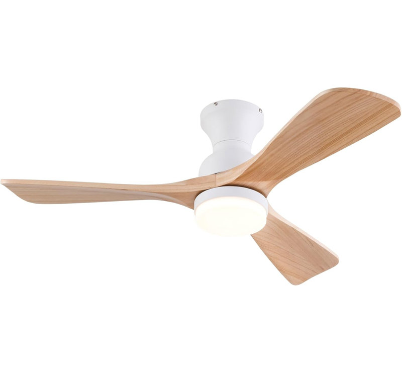 Ventilateurs de plafond avec lumières, Doré, 210 tr / min, Bois naturel