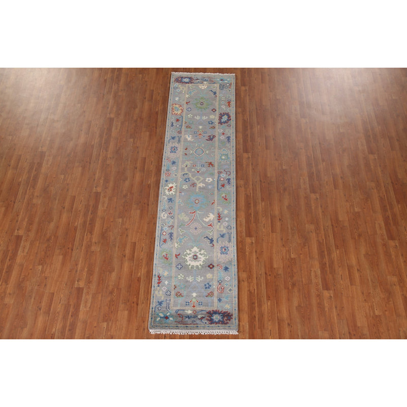 Tapis de couloir oriental gris Oushak 3 x 10