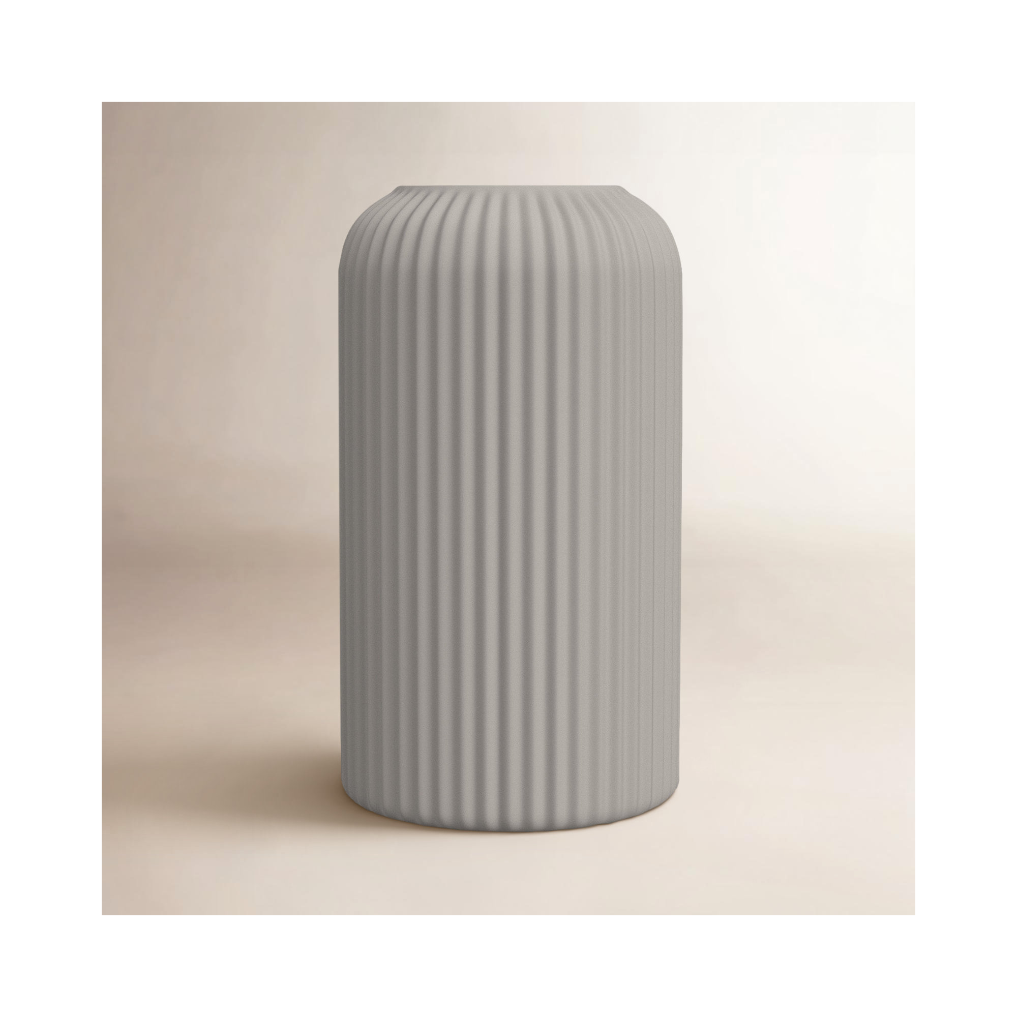 Munich Handmade Ceramic Table Vase, Gray, 6.3" H x 3.54" W x 3.54" D
