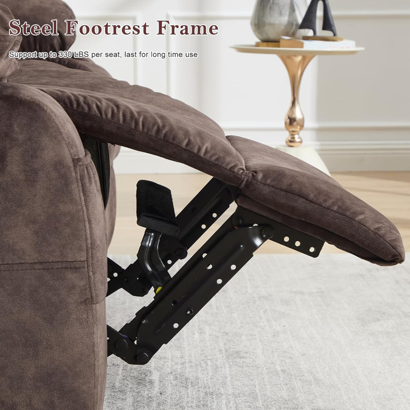 Causeuse manuelle inclinable - Fauteuil inclinable double avec poches latérales pour canapé / camping-car / salon