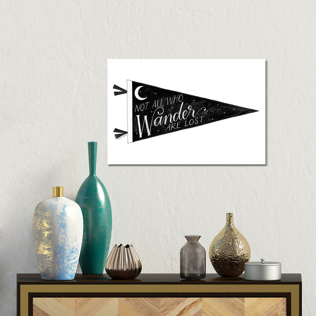 Not All Who Wander Are Lost Pennant by Rachel Nieman - Gallery-Wrapped Canvas Giclée on Canvas