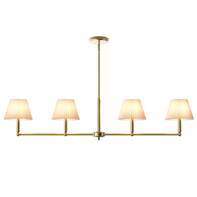 Costa Wrought Iron 4-Light Linear Chandelier