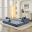 Canapé-lit convertible avec accoudoirs et canapé en chenille sans assemblage pour salon Studio | Bleu ciel | Chenille-1926809971