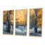 «Autumn Morning In Forest Panorama», ensemble de reproductions d'art mural paysage d'hiver-107201009-107201010