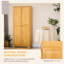 Armoire en bois de pin 67 po pour garde-manger, fonction à fermeture en douceur et tablettes réglables, rangement pour ambiance de salle à manger brun avec portes à fermeture en douceur,