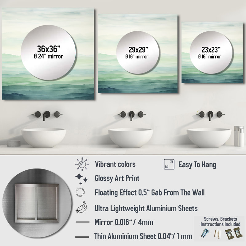 Kirodimal - Décoration murale miroir minimaliste pour chambre à coucher, 36 po x 36 po