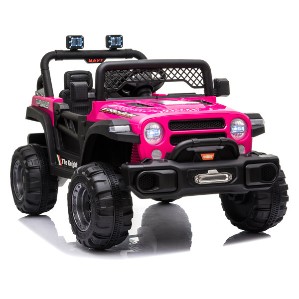 12V Kids Ride On Track,Battery Powered Electric Tractor with  Trailer,Treaded Tires with Dual 25W Motors/RC,7-LED Lights,MP3 Audio-Red