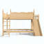Lit superposé avec tablettes de rangement, lit superposé en bois massif avec glissière et échelles, conception à profil bas-852171870