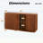 Vertical Stripe Buffet Cabinet with Storage,Curved Wave Design-1301077713