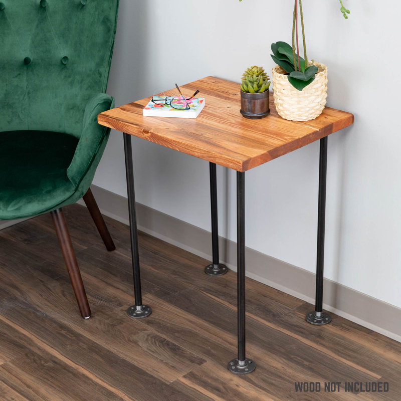1/2 po  X 24 po Pieds de table industriels robustes avec brides rondes - paquet de 4, 24 po x 3 po x 3 po