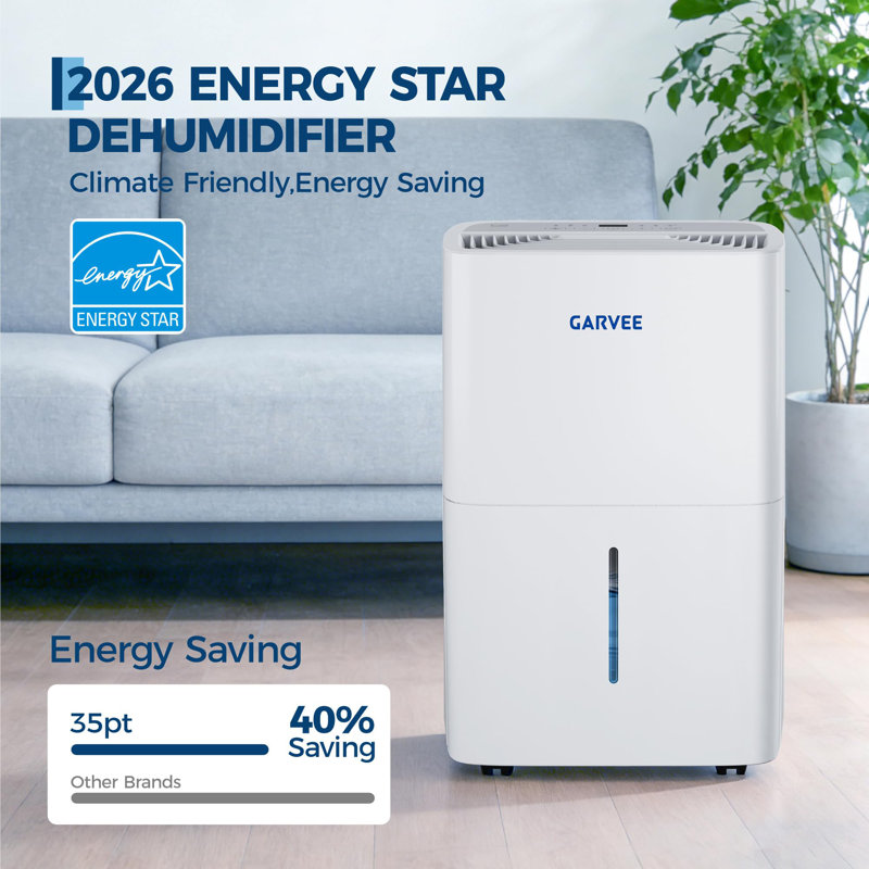 35 Pint/20L Dehumidifier for Home & Basements | Covers Up to 3,000 Sq. Ft., Quiet with 24H Timer, Washable Filter & Digital Display, Drain Hose Included
