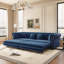 Canapé Chesterfield, canapé-lit 3 en 1, canapé-lit convertible, canapé-lit king size, méridienne, canapé 3 places en velours avec pouf amovible-285799243