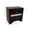 Table de chevet 2 tiroirs de style traditionnel en bois de couleur noire