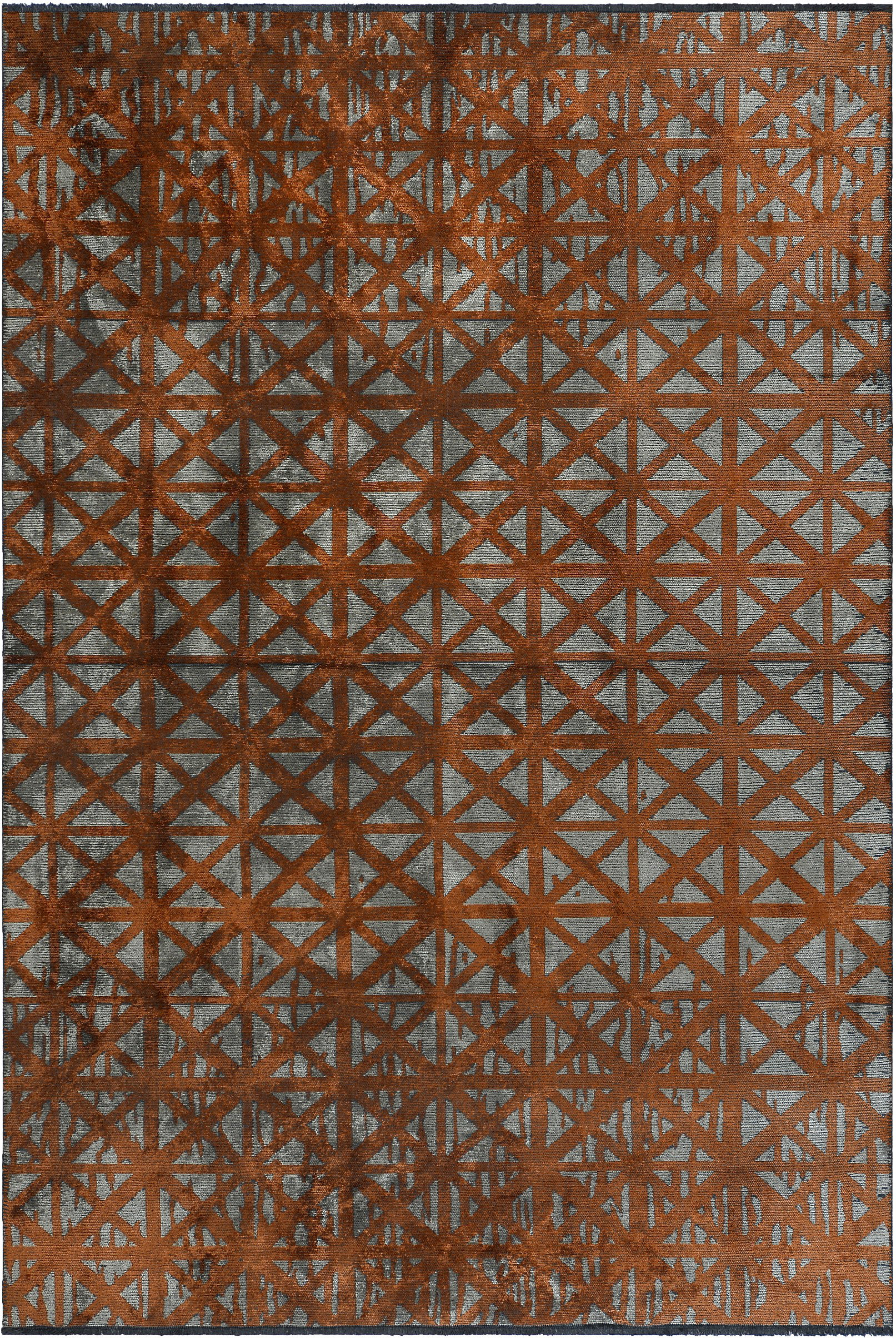 Woven Concepts Rapture Beige Rust Geometric Luxury Area Rug | Perigold
