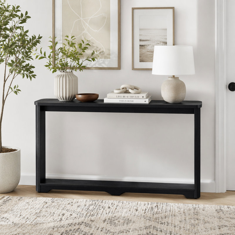 70.1"  Console Table, Black