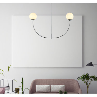 Living District Nyomi 42 Inch chandelier in Chrome
